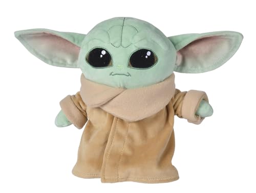Simba Toys - Peluche Disney Baby Yoda de la Serie The Mandalorian de Star Wars, Incluye Cuna, 100% Original, Apto para Niños y Niñas de todas las Edades - 25 cm
