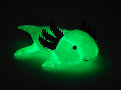 Uni-Toys - Axolotl (Azul Claro-Fluorescente) - 32 cm (Longitud) - Ajolote de Peluche - Peluche de Peluche