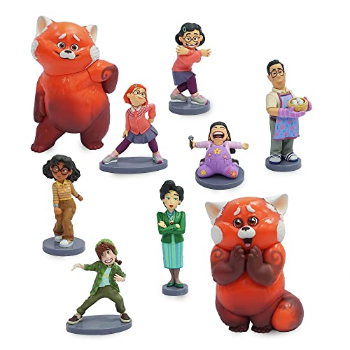 Disney Store Set de figuritas de Lujo de Red, Contiene 9 Piezas, Figuras moldeadas de Red para niños, Incluye a Mei Lee y a Sus Amigos