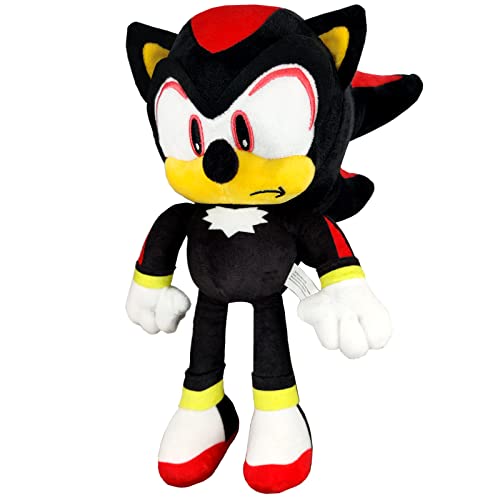 PQKL-party Peluche Sonic Shadow The Hedgehog 35cm, Recomendado a Partir de 1 Año,Juguete de Sonic Navidad y Cumpleaños de Niños.
