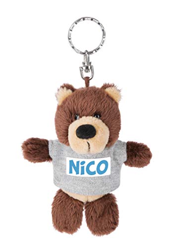 NICI 44689 Nico - Llavero con Camiseta (10 cm), diseño de Oso, Color marrón
