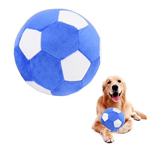 Piang Gouer Juguete interactivo para perros, pelota de fútbol de peluche, pelota de juguete para perros, pelota de puzle para perros medianos y grandes, 18 cm