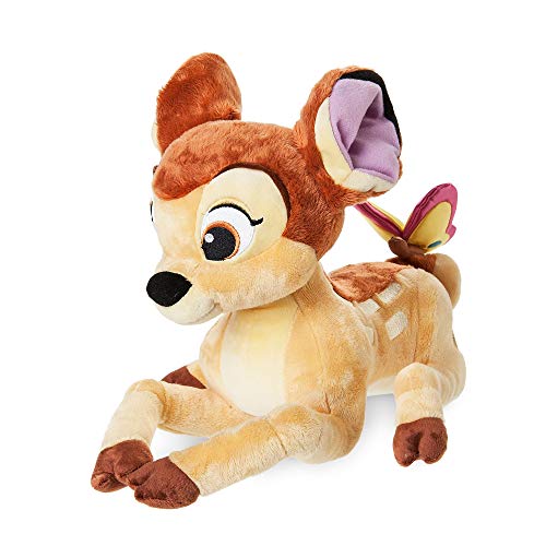 Disney Store: Peluche Mediano de Bambi, 36 cm, Personaje emblemático de Peluche con una Bonita Mariposa en la Cola, Adecuado para Todas Las Edades