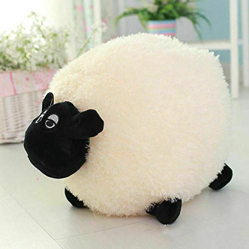 Adoture Cojín de peluche suave y esponjoso con diseño de oveja, para bebés y niños, juguete de peluche para el hogar, (25 cm), color blanco