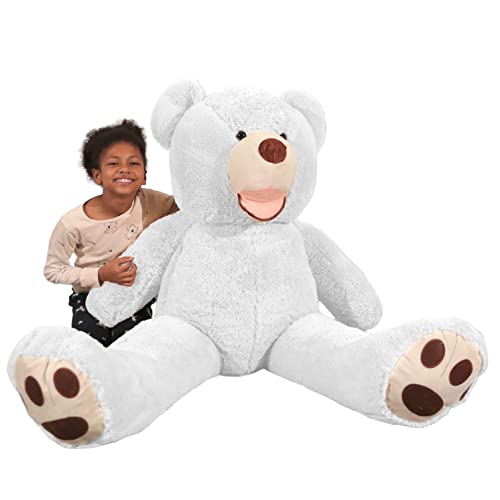 Oso gigante de peluche Immense XXL juguete para niños, regalo extra suave para cumpleaños (blanco, 160)