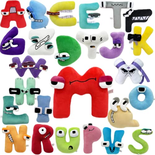 26PCS Alphabet Lore Plush,A-Z Alphabet Lore Educational Alphabet Juguetes depeluche, Cute Letter Plush Pillow,Regalos de cumpleaños para niños