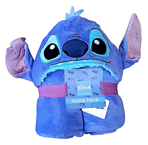 Producto oficial de Disney comercializado por Primark, manta polar/ poncho de Lilo & Stitch con diseño de orejas en 3D