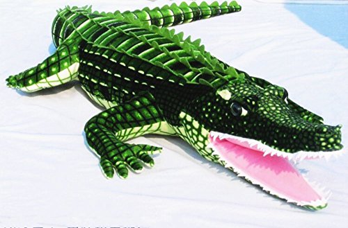 Tikwisdom 100CM verde lindo cocodrilo peluche peluche, almohada, juguete de peluche grande